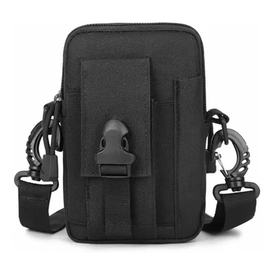 Bolsa Bandolera Táctica Multiusos Porta Celular Color Negro