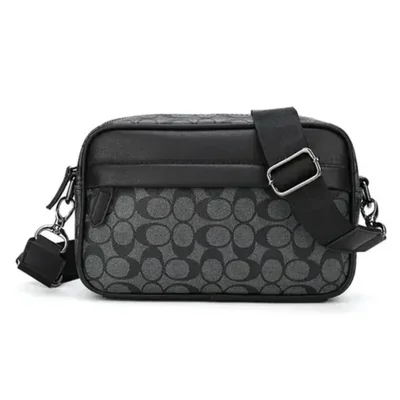 Bolso Crossbody Hombre Bandolera De Cuero Color Negro