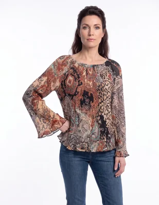 Blusa manga larga para mujer