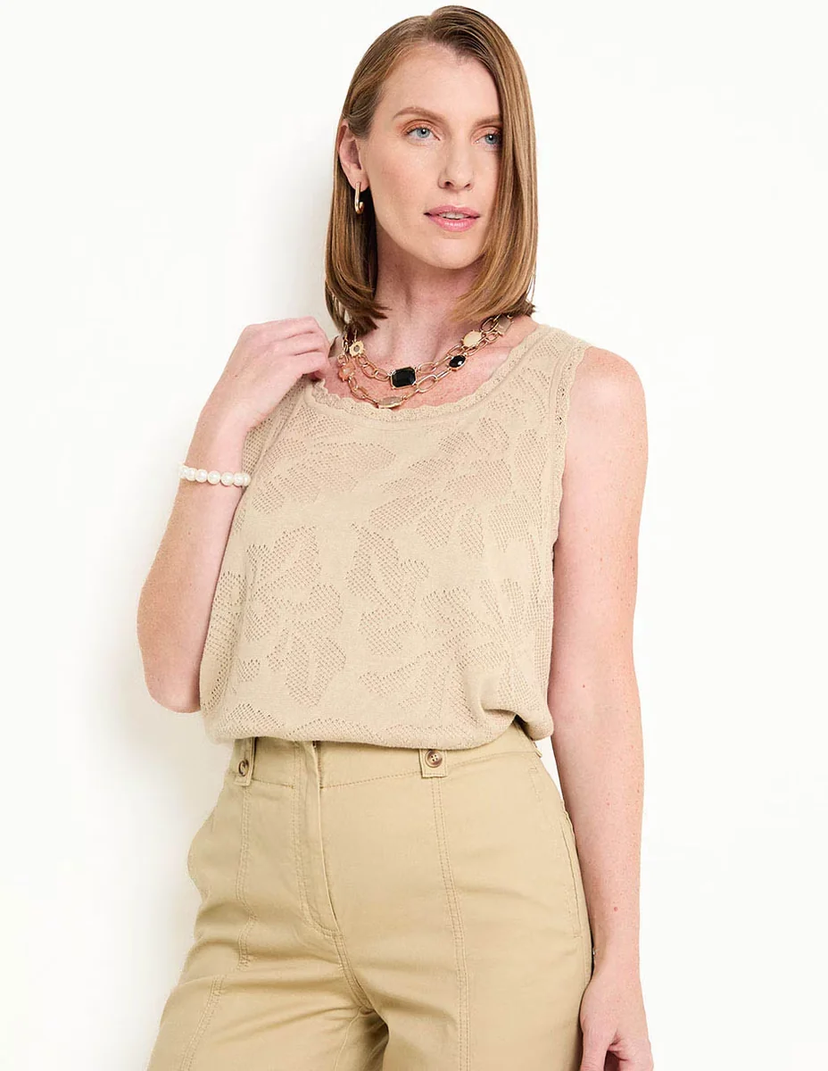 Top cuello redondo