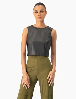 Top cuello redondo
