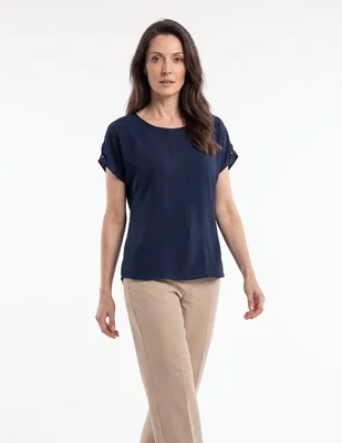 Blusa manga al codo para mujer