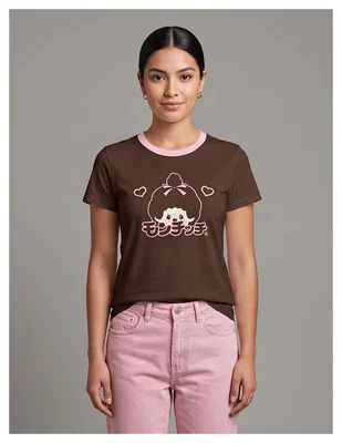 Playera manga corta colección caricatura cuello redondo para mujer