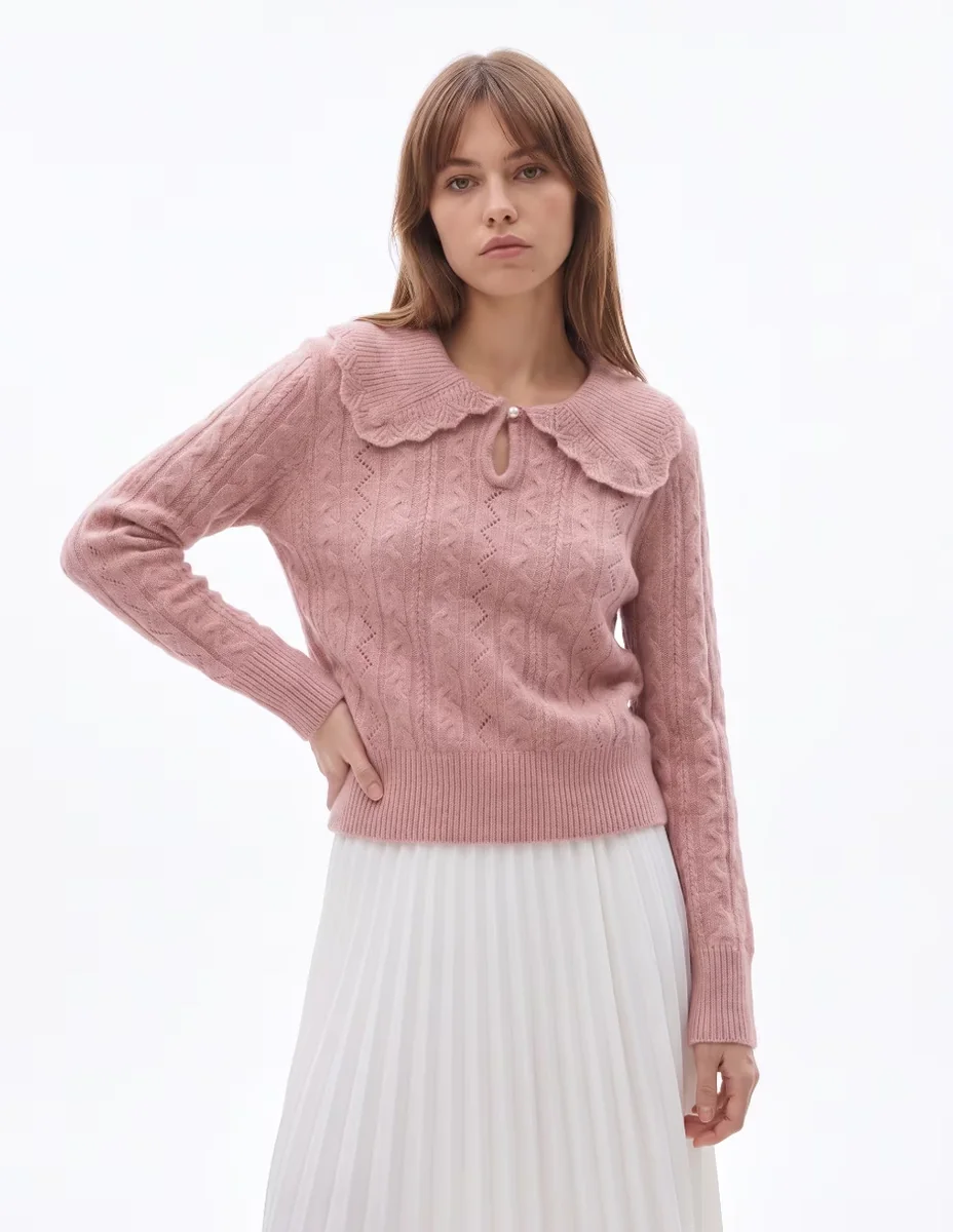 Suéter cuello Peter Pan para mujer