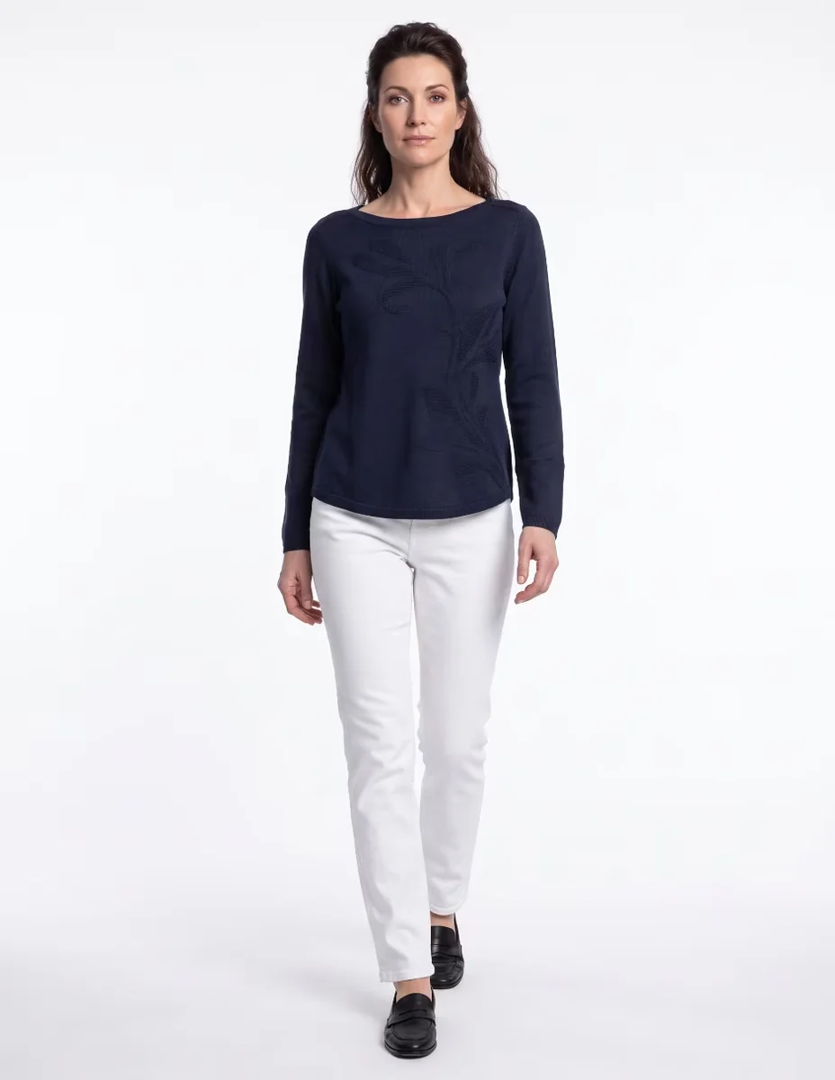 Suéter cuello ojal para mujer