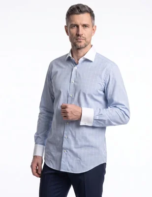 Camisa de vestir de algodón manga larga para hombre