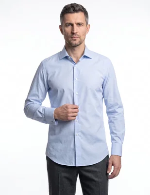 Camisa de vestir de algodón manga larga para hombre