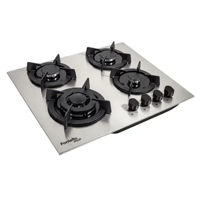 Parrilla Gas Empotrable 4 Quemadores Acero Inoxidable Cepillado Encendido Electronico Gas LP Natural