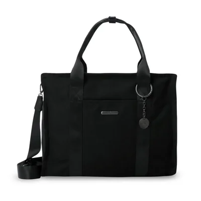 Bolsa de Dama - Mujer Totto Tote Bag M Negra con Porta Laptop 15.4" y Correa de Hombre Ajustable - Removible
