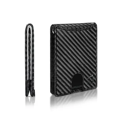 Billetera Kingly Antirrobo RFID de Fibra de Carbono Delgada