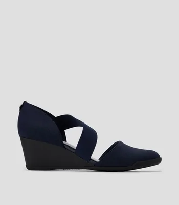 Zapatillas con tacón medio de cuña Mujer