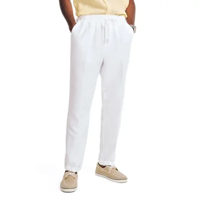 PANTALONES Nautica de Lino con Cordón Elástico XXL Blanco