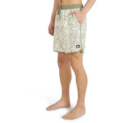 Pantalón de baño Quiksilver X-Large para hombre floral color oliva polvoriento