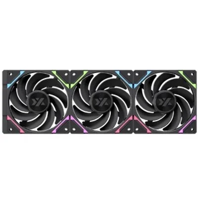 KIT 3 VENTILADORES XYZ VORTEX PRO 120*120*25MM ARGB ASPAS INVERTIDAS BLACK