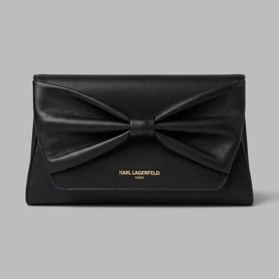 Bolsa Sobre Clutch Karl Lagerfeld Negra Moño Mujer Lujo Elegante Fiesta Noche Mano Piel Sintetica Original Premium