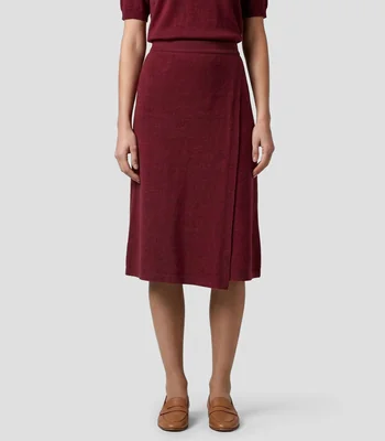 Falda midi recta lisa Mujer