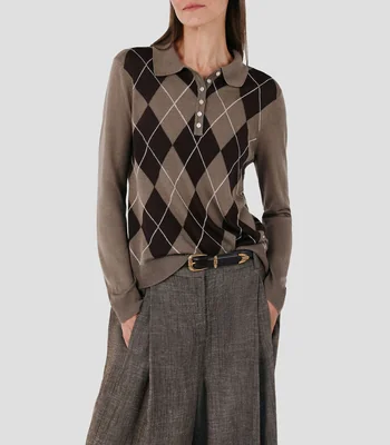 Suéter cuello polo Mujer