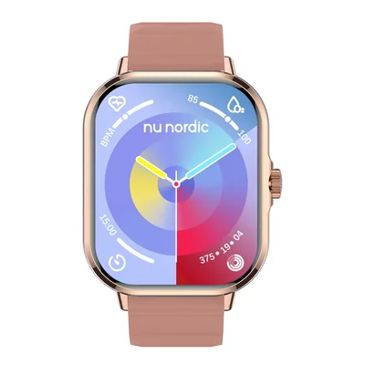 Smartwatch Nu Nordic Sport Travel Color Rosa Frecuencia Cardíaca Y Recordatorio De Agua