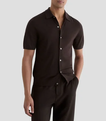 Camisa lisa manga corta Hombre