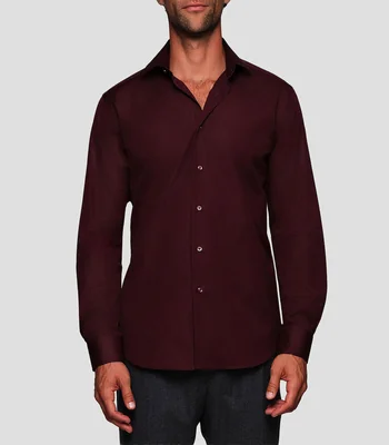 Camisa lisa manga larga Hombre