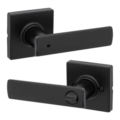Manilla De Puerta Kwikset Breton Interior Privacy Con Cerradura Negra - Venta Internacional.