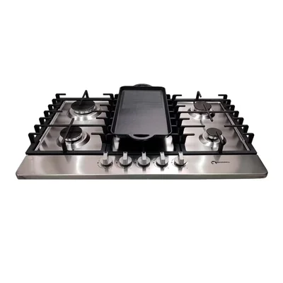Estufa Parrilla Empotrable Shorbull Acero Inoxidable 5 Quemadores Comal Incluido