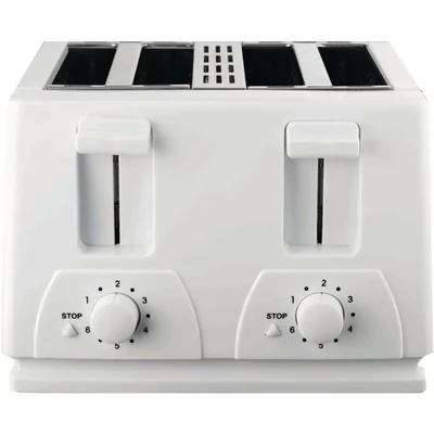 Tostadora Brentwood Cool Touch Blanca Para 4 Rebanadas - Venta Internacional.