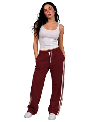 Pants Jogger Mujer Shendy Vendy Slim Fit Vino Corte Acampanado Deportivo