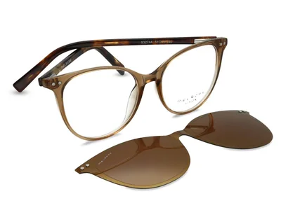 Armazón Oftálmico con Clip On para Mujer Melrose Cat Eye PF-I0214-COL02 Café