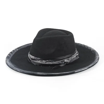 Sombrero H.busque Negro Estilo Western 56-58 Cm - Venta Internacional.
