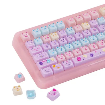 Set de keycaps KiiBoom de perfil MAO con forma de gato