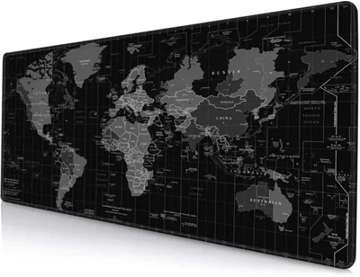 Alfombrilla de ratón SANWUMIAN 80 × 30 cm con mapa del mundo negro