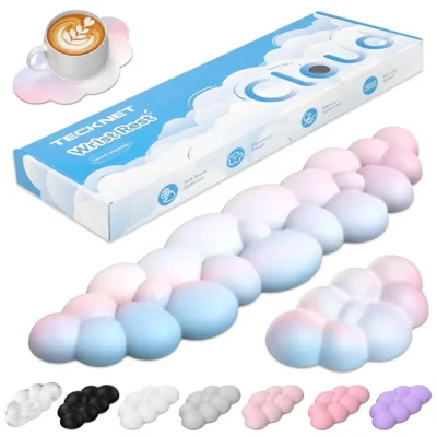 Reposamuñecas TECKNET Cloud de Cuero PU Arcoíris