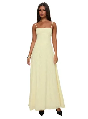 Vestido maxi Princess Polly South of France en tono amarillo