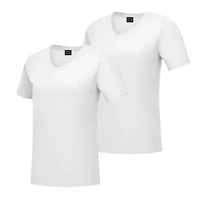 Camiseta Hanes de Cuello en V 2 unidades Mediana Blanca de Algodón