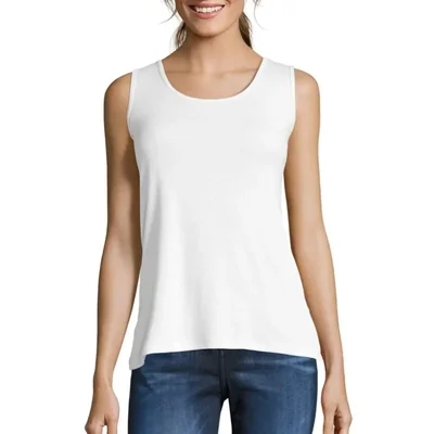 Camiseta sin mangas Hanes XL blanca (1 unidad) de algodón