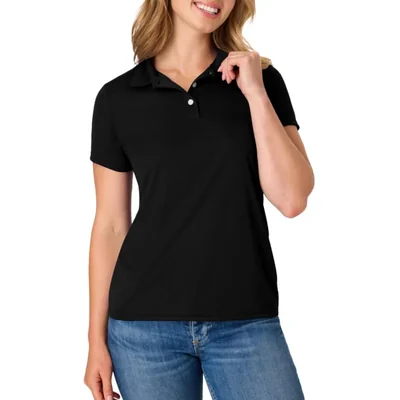 Polo para mujer Hanes talla mediana negro Cool Dri Performance