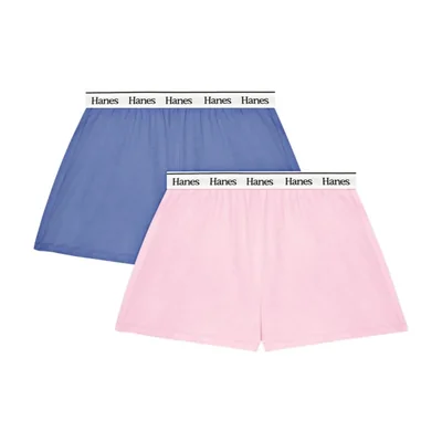 Pantaloncitos de pijama Hanes 2 pares para mujer – Conjunto cómodo