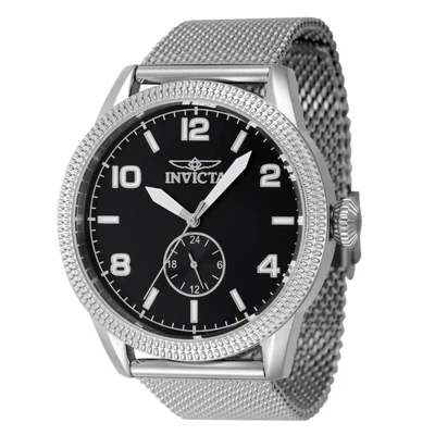 Reloj Invicta Vintage 44mm Acero Inoxidable Esfera Negra Cuarzo