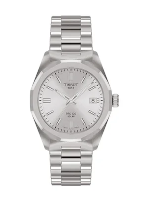 RELOJ Tissot PRC 100 Solar 34 mm Esfera Plateada
