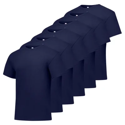 Camiseta Hanes Essentials para hombre cuello redondo algodón azul marino pack de 6 talla 3XL