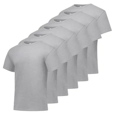 Camiseta Hanes de Algodón con Cuello Redondo Pack de 6 Color Acero Claro Talla S