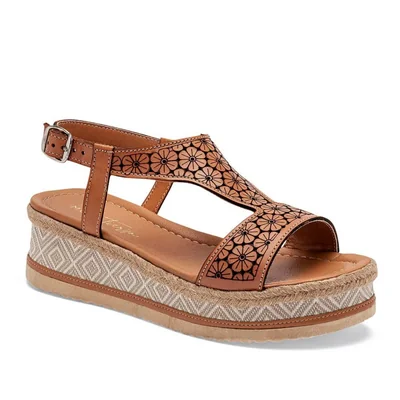 Mora Tierra sandalia artesanal piel para mujer camel cod 140642-E