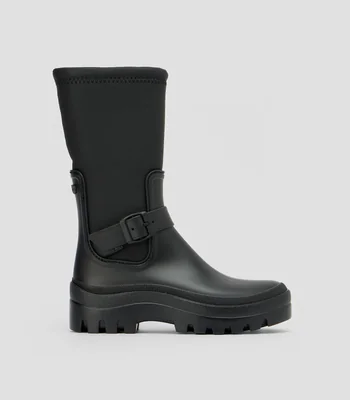 Botas casuales medias con tacón bajo y ancho Mujer