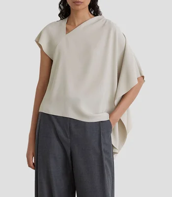 Blusa liso manga corta Mujer