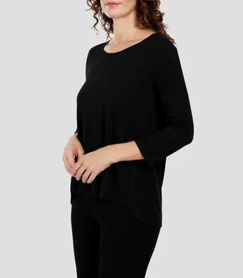 Blusa manga 7/8 liso Mujer