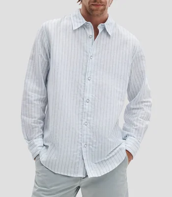 Camisa con rayas manga larga Hombre