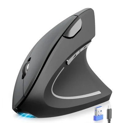 Ratón Tecknet Vertical 2.4gbt Recargable Gris 6 Dpi - Venta Internacional.
