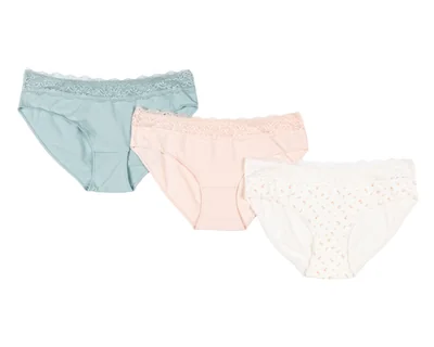 Pantaleta con Encaje Lovest Multicolor para Mujer 3 Piezas