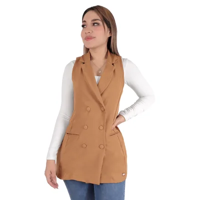 Chaleco De Vestir Camel Sea Brazil Para Mujer